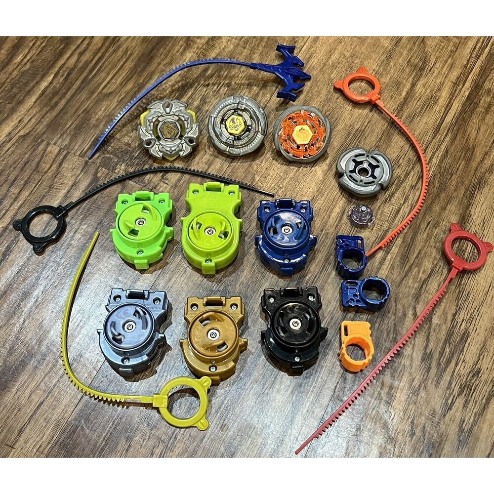 Beyblades Lot  3 Beyblades And Parts Variares Burn Fireblaze Scythe Kronos